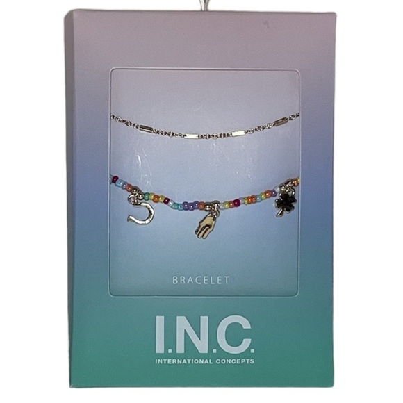 INC International Concepts Evil Eye Mixed Bead and Charms 2 Pc Bracelet Set - Picture 15 of 15